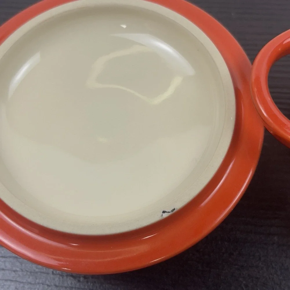 Le Creuset 2X Mini Round Cocotte 8 oz Cerise Stoneware Set of 2 w/Lids New Red